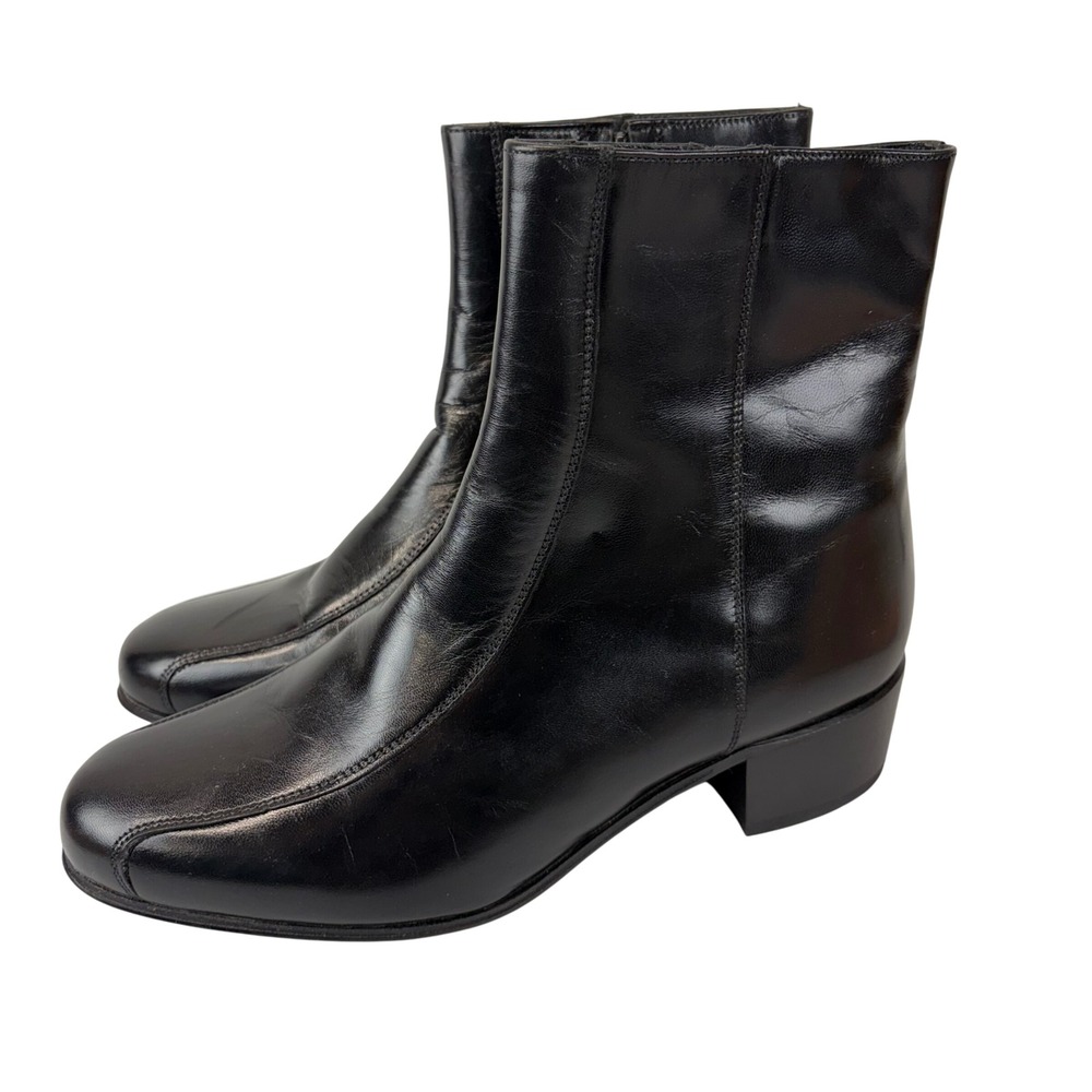 Men's Black Leather Ankle Boots